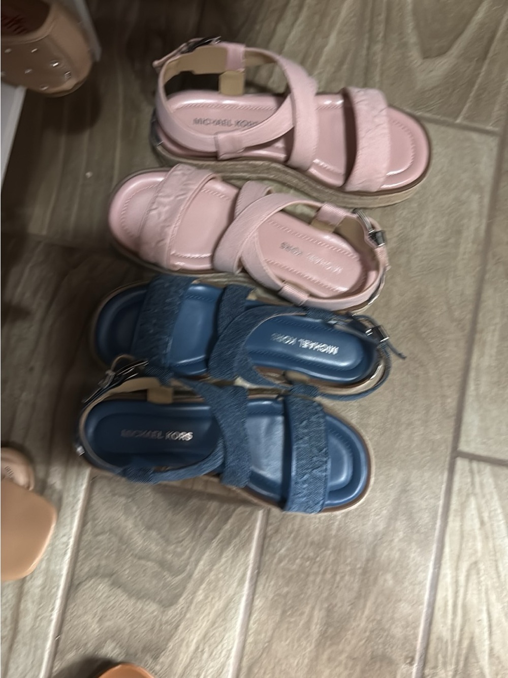 Michael Kors women’s Pink and Blue Sandals - Comfortable Straps
